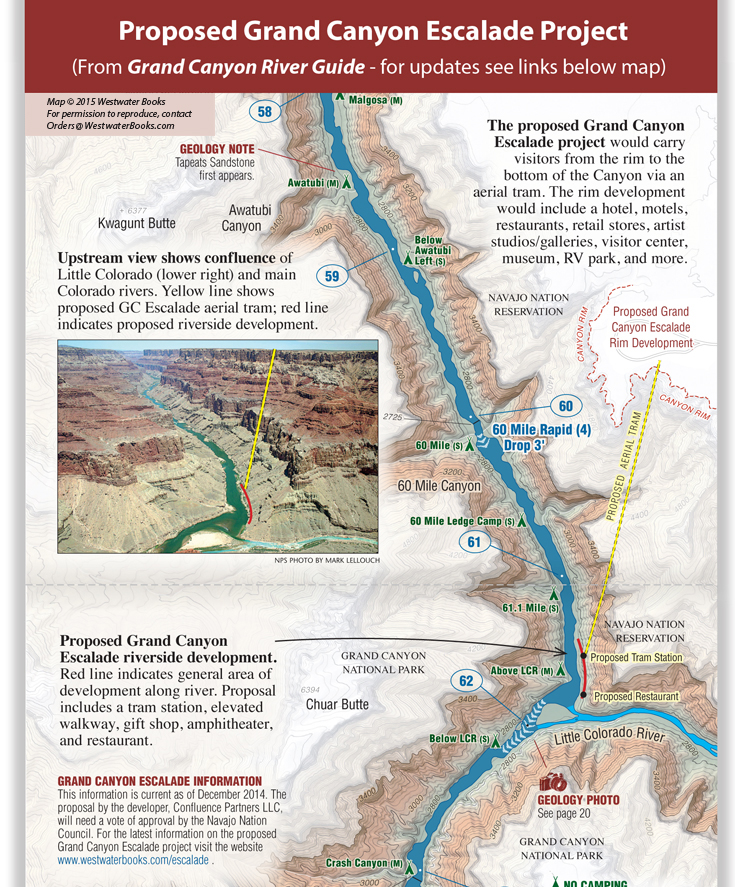 Grand Cayon Escalade Project - Detailed Grand Canyon River Guide Map by Westwater Books
